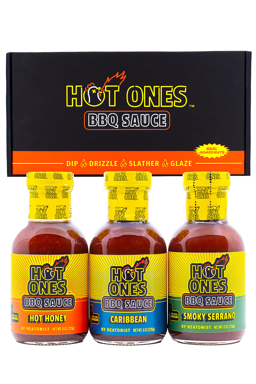 Hot Ones BBQ Trio Pack (Hot Honey / Caribbean / Smoked Serrano) R8